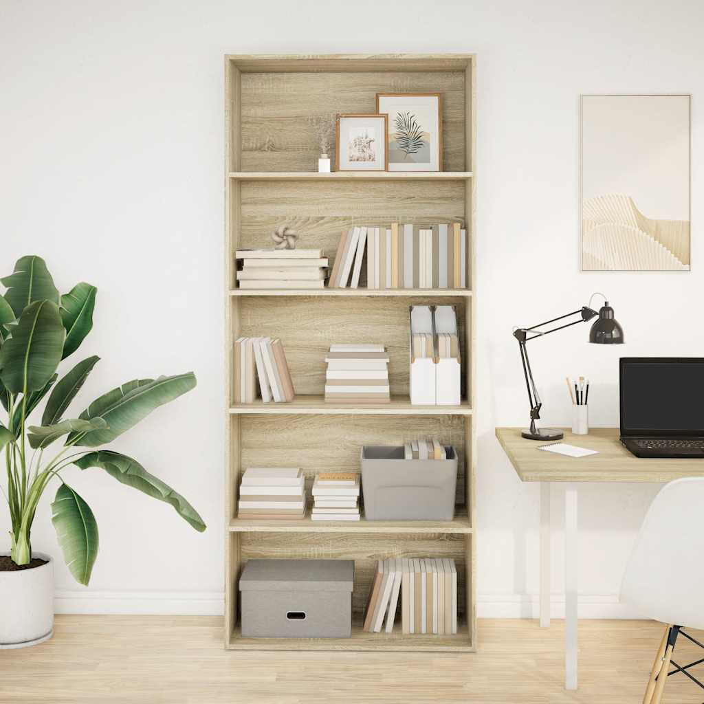 vidaXL Bücherregal Sonoma-Eiche 80x30x189 cm Holzwerkstoff