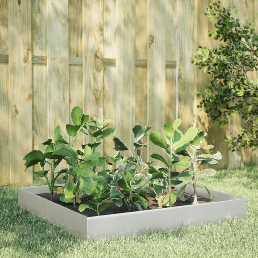vidaXL Hochbeet 100x100x26 cm Edelstahl