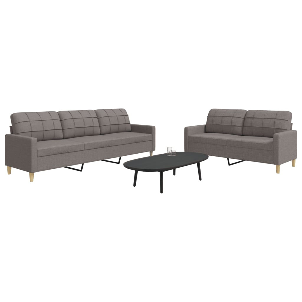 vidaXL 2-tlg. Sofagarnitur Taupe Stoff