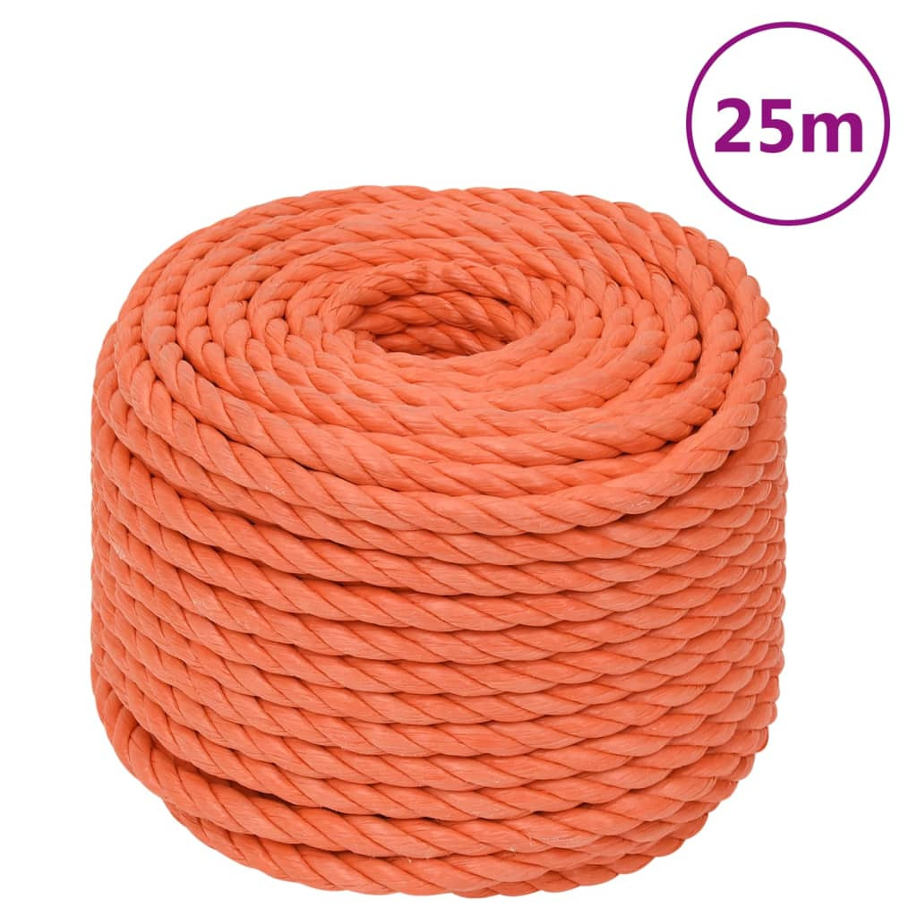 vidaXL Arbeitsseil Orange 12 mm 25 m Polypropylen