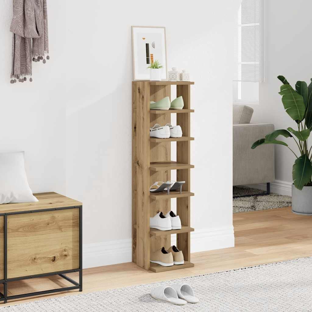 vidaXL Schuhschrank Artisan-Eiche 28x27x102 cm Holzwerkstoff