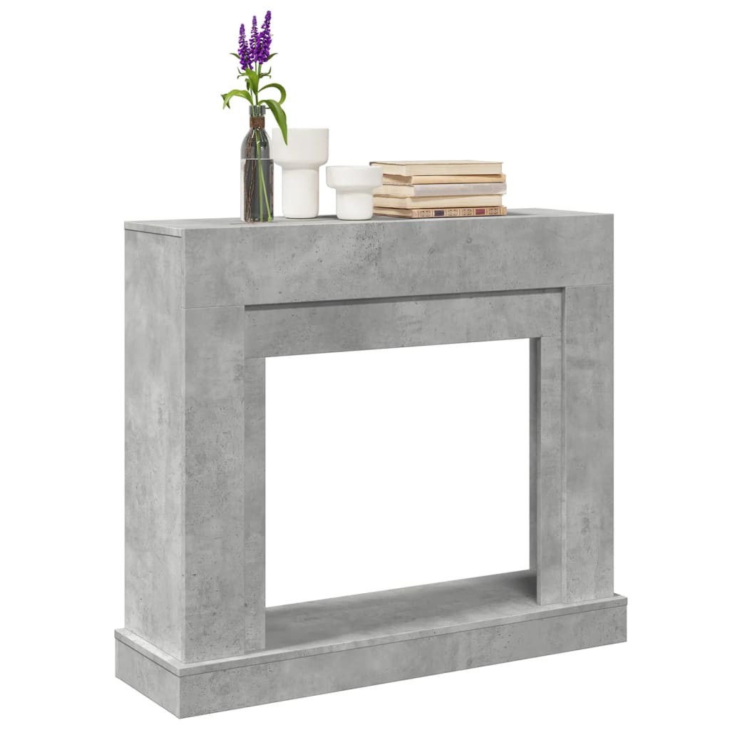 vidaXL Kaminumrandung Betongrau 100x30x87,5 cm Holzwerkstoff