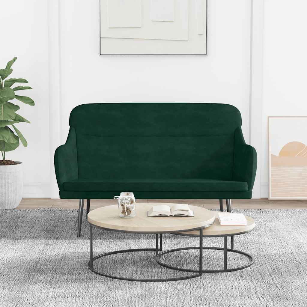 vidaXL Sitzbank Dunkelgrün 110x76x80 cm Samt