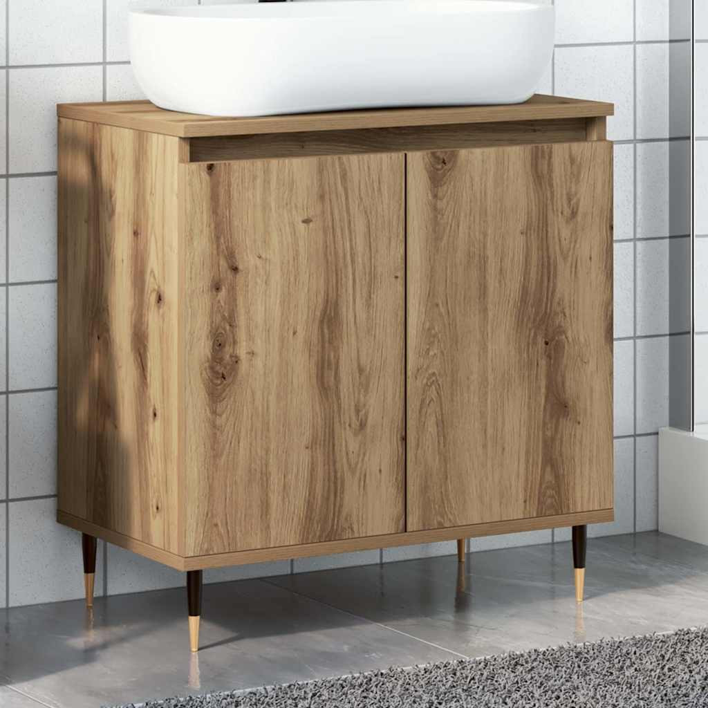 vidaXL Badschrank Artisan-Eiche 58x33x60 cm Holzwerkstoff