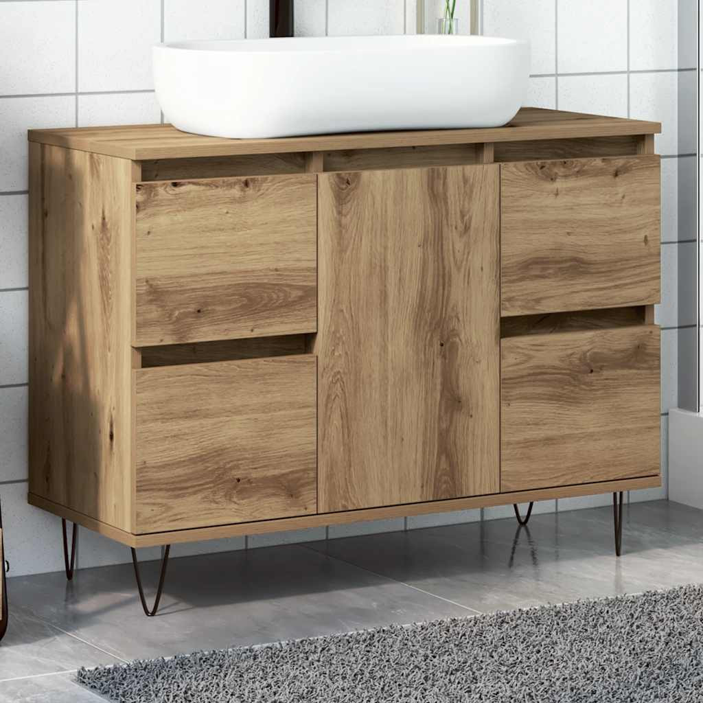 vidaXL Badschrank Artisan-Eiche 80x33x60 cm Holzwerkstoff