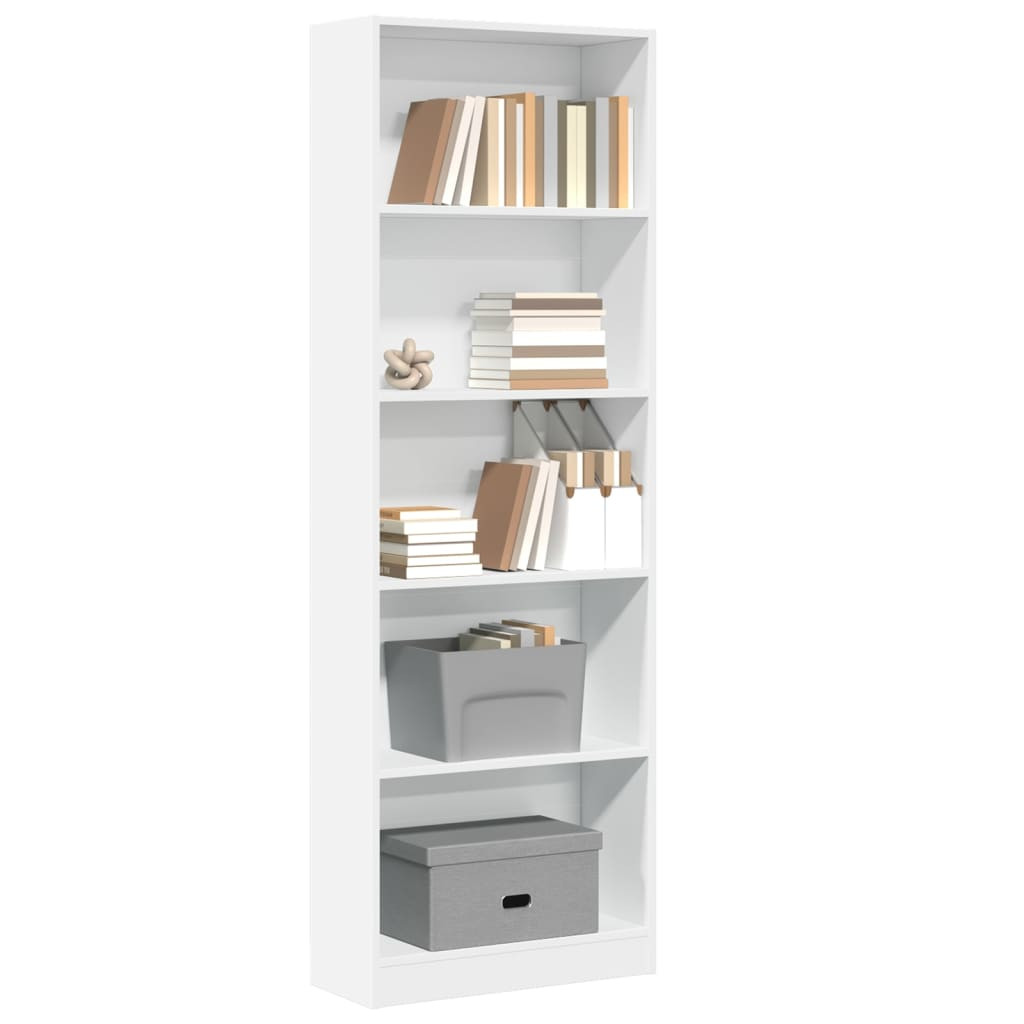 vidaXL Bücherregal Weiß 60 x 24 x 176 cm Holzwerkstoff