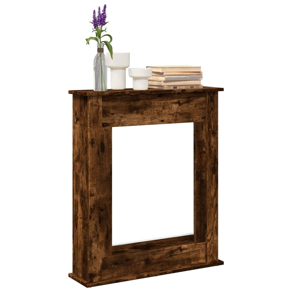 vidaXL Kaminumrandung Räuchereiche 75x20x87,5 cm Holzwerkstoff