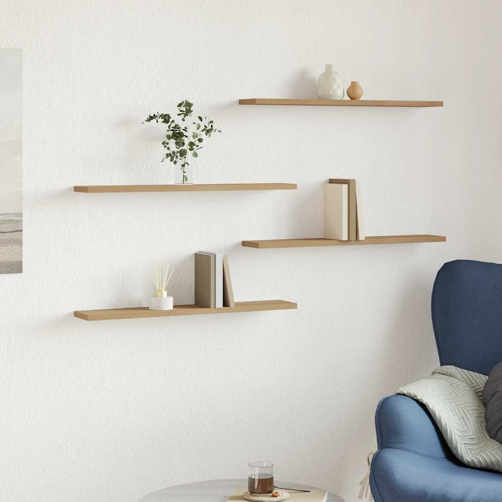 vidaXL Wandregale 4 Stk. Artisan-Eiche 60x20x1,5 cm Holzwerkstoff