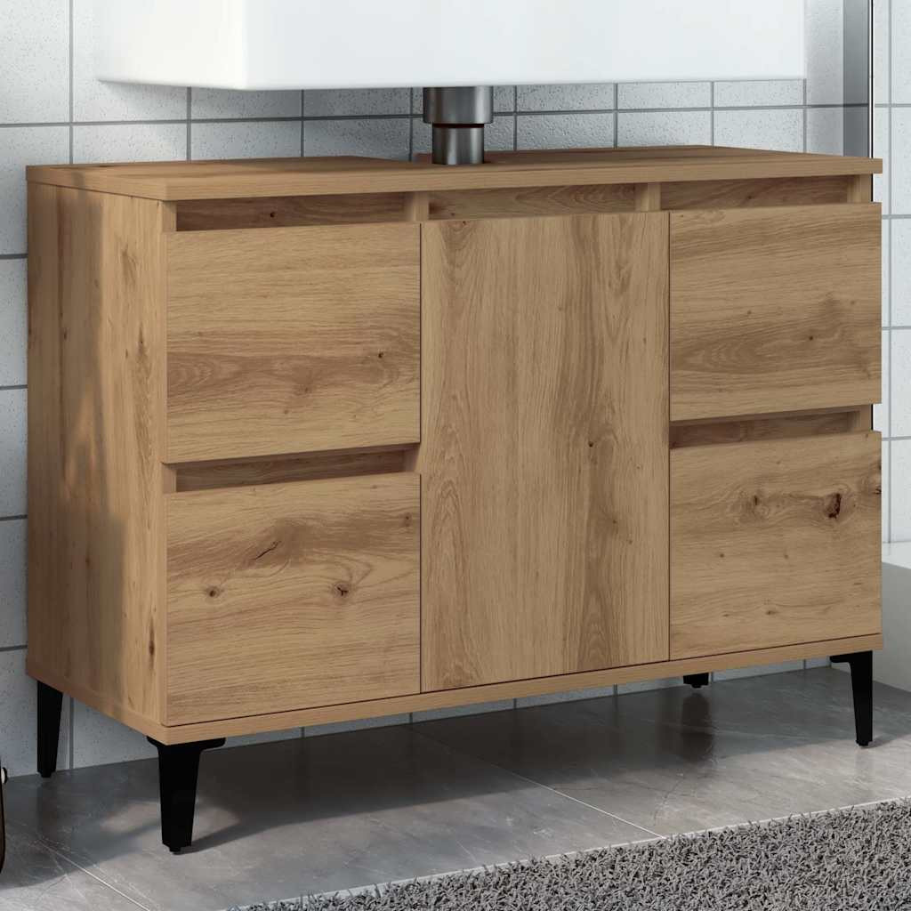 vidaXL Waschbeckenunterschrank Artisan-Eiche 80x33x60 cm Holzwerkstoff