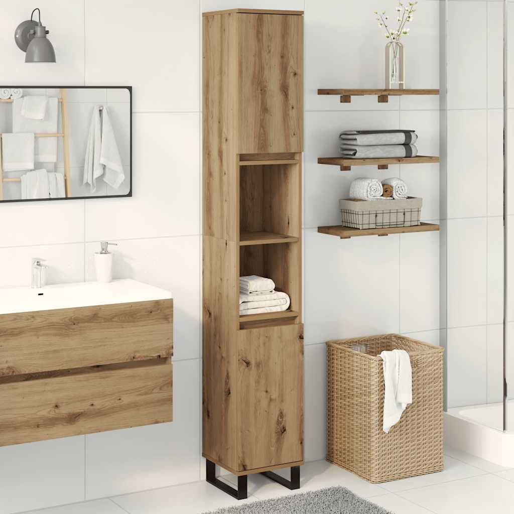 vidaXL Badschrank Artisan-Eiche 30x30x190 cm Holzwerkstoff