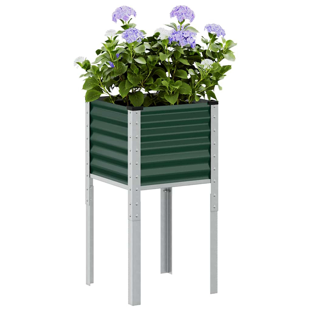 vidaXL Garten-Pflanzgefäß Grün 45 x 45 x 88 cm Stahl