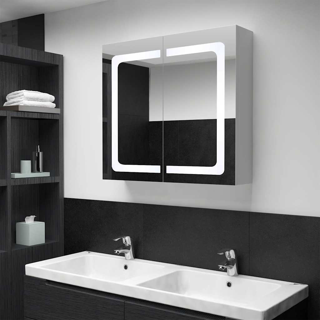 vidaXL LED-Spiegelschrank fürs Bad 80x12,2x68 cm