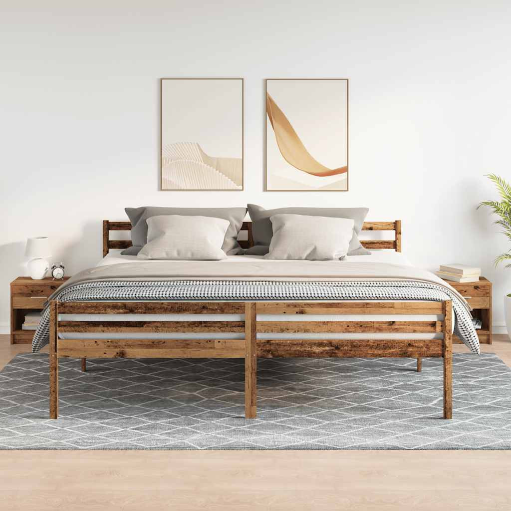 vidaXL Nachttische 2 Stk. mit Schublade Altholz-Optik 39x28x41 cm