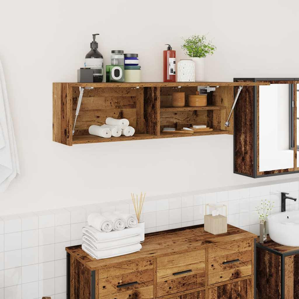 vidaXL Bad-Wandschrank Altholz-Optik 100x25x30 cm Holzwerkstoff