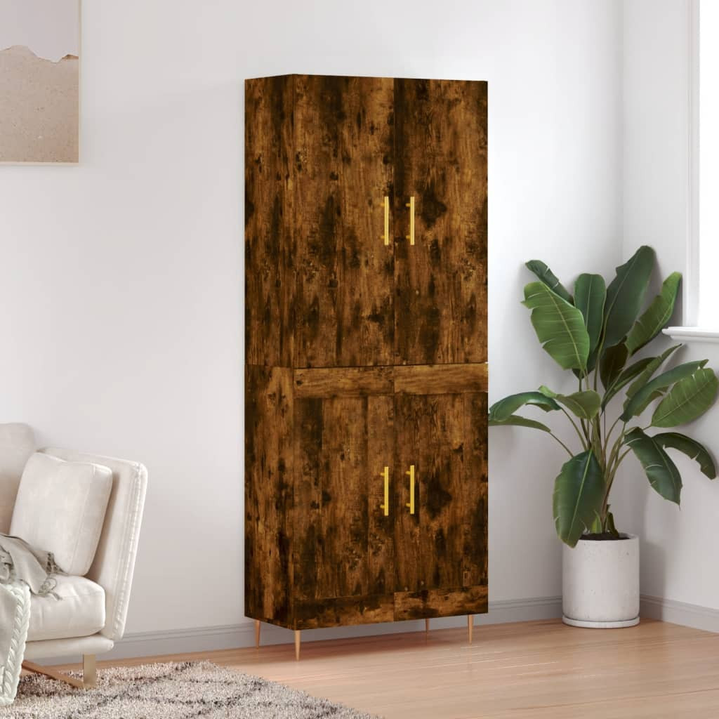 vidaXL Highboard Räuchereiche 69,5x34x180 cm Holzwerkstoff