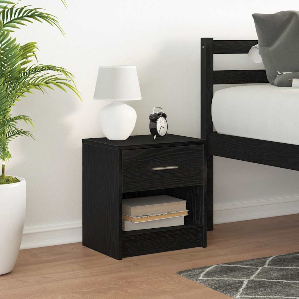 vidaXL Nachttisch mit Schublade Schwarz 39x28x41 cm