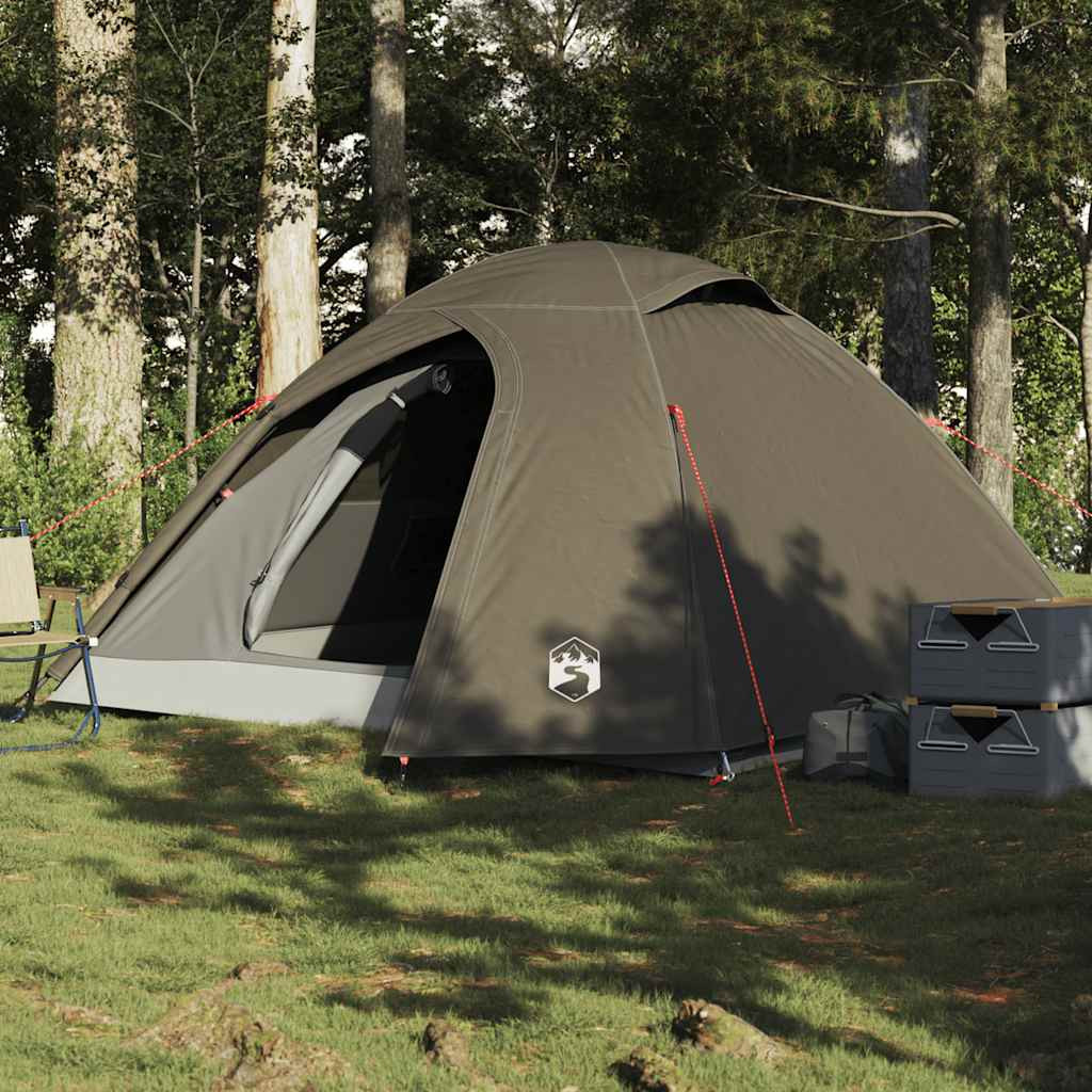 vidaXL Kuppel-Campingzelt 3 Personen Braun Wasserdicht