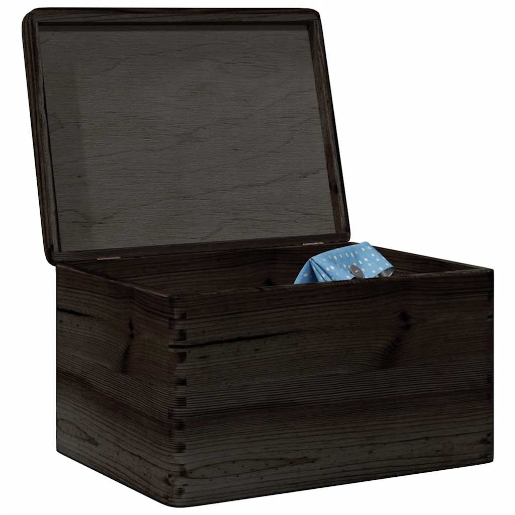 vidaXL Holzkiste mit Deckel Schwarz 40x30x23 cm Massivholz Kiefer