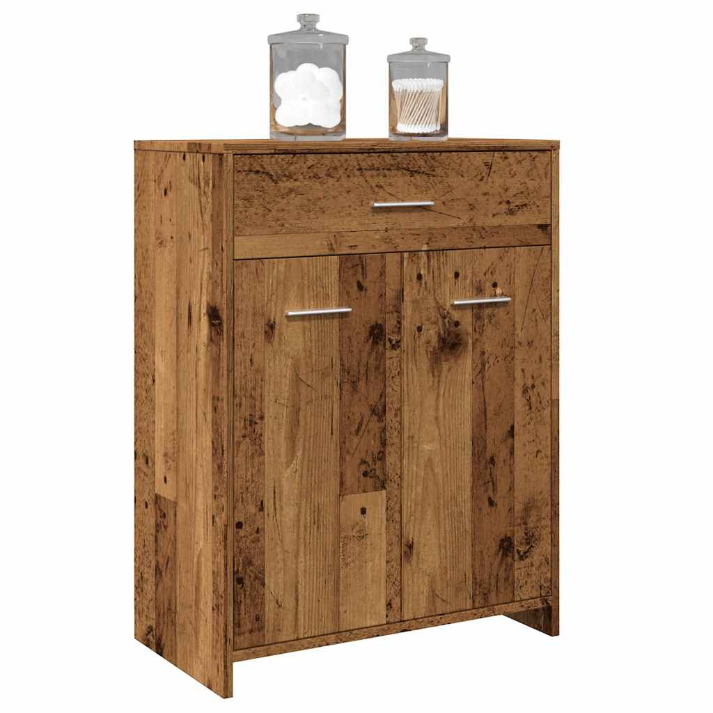 vidaXL Badschrank Altholz-Optik 60x33x80 cm Holzwerkstoff