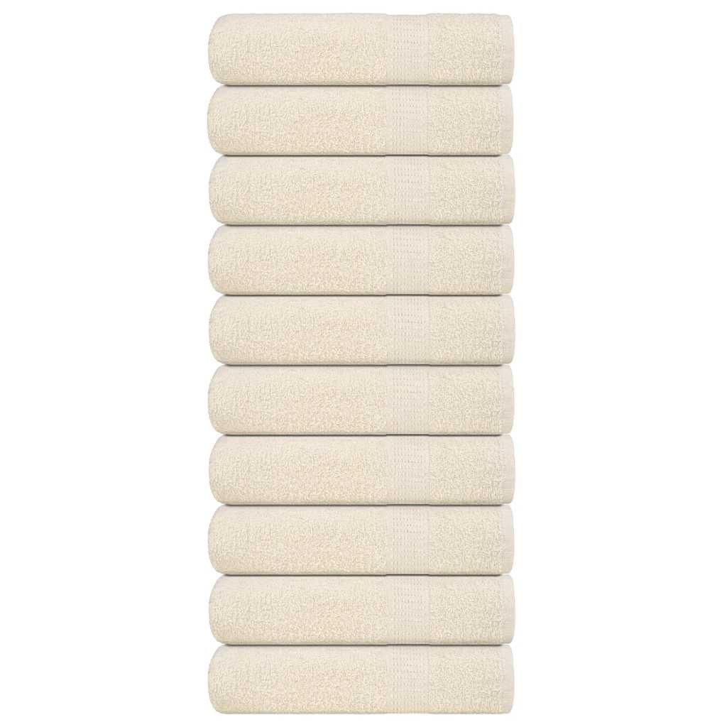 vidaXL Handtücher FROGN 10 Stk. Creme 50x100 cm 360 g/m²