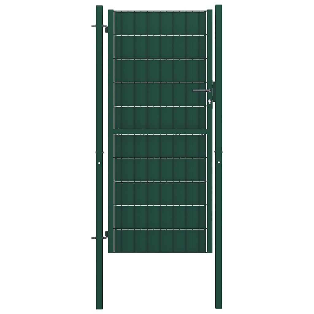 vidaXL Zauntor aus PVC und Stahl 100 x 204 cm Grün