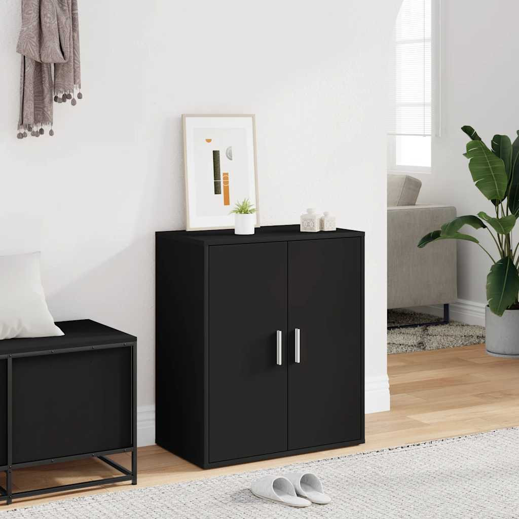 vidaXL Schuhschrank Schwarz 60x35x70 cm Holzwerkstoff