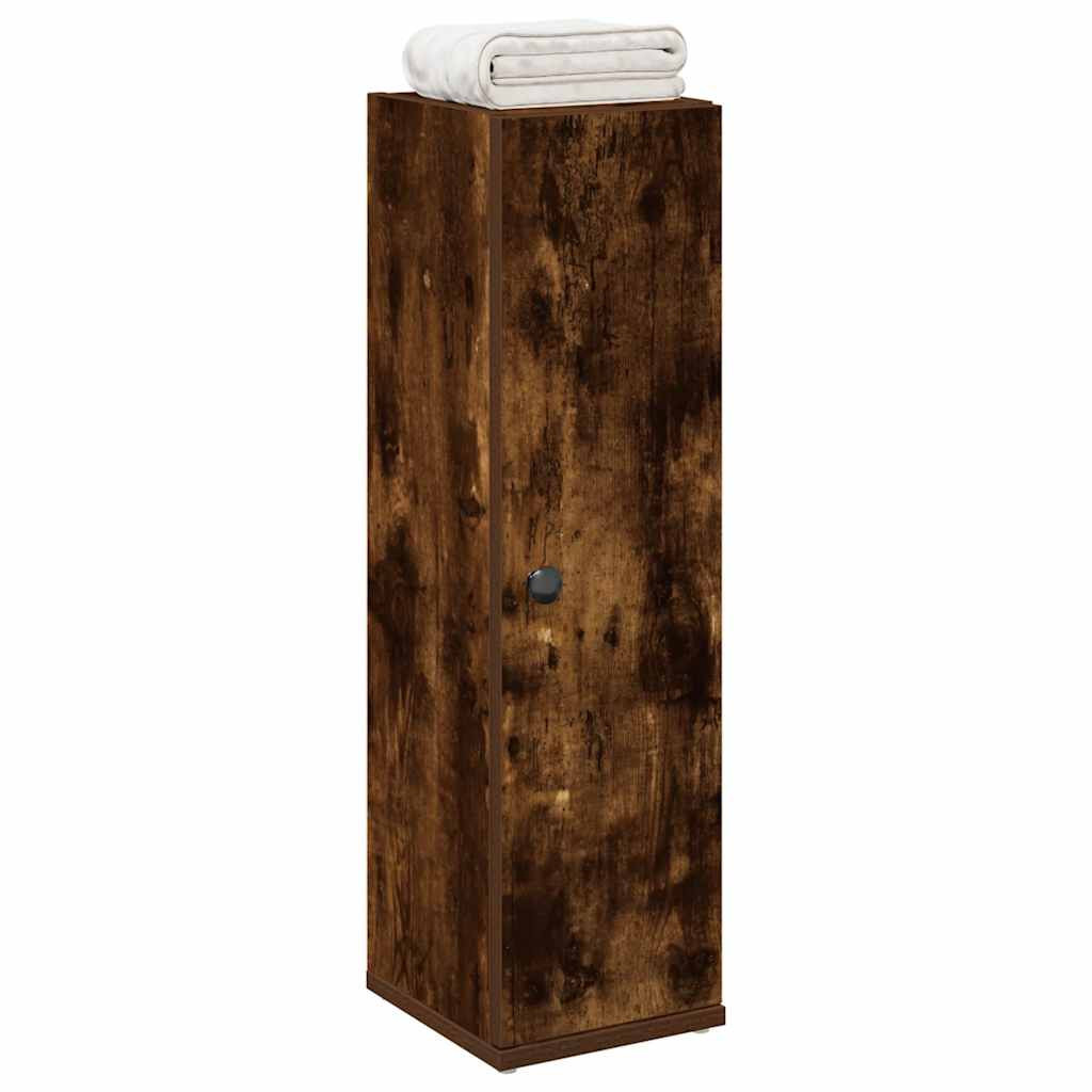vidaXL Badezimmerschrank mit Rollenhalter Räuchereiche 20,5x22x72 cm