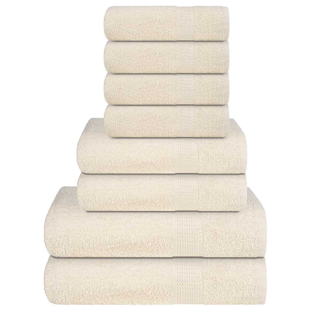 vidaXL 8-tlg. Handtuch-Set FROGN Creme 360 g/m²