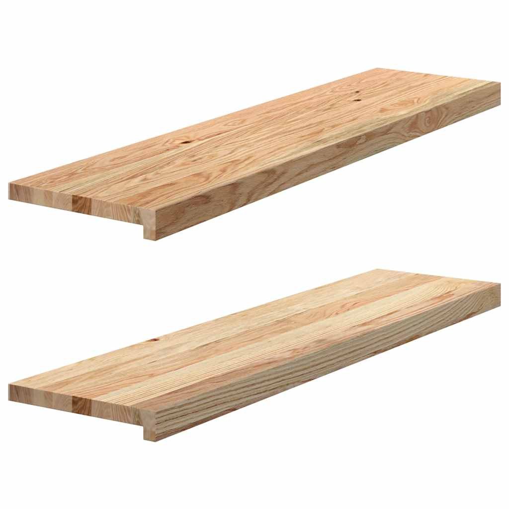 vidaXL Fensterbänke 2 Stk. Unbehandelt 100x25x2 cm Massivholz Eiche