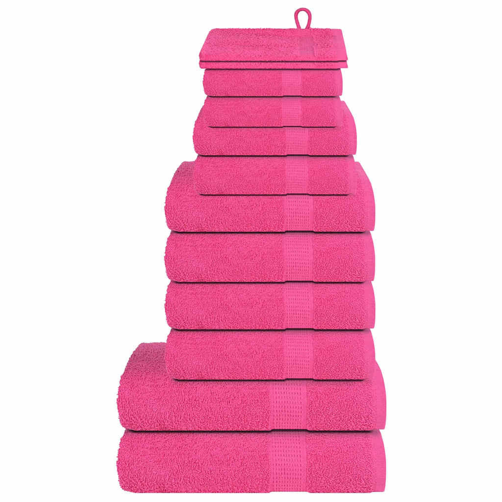 vidaXL 12-tlg. Handtuch-Set FROGN Rosa 360 g/m²