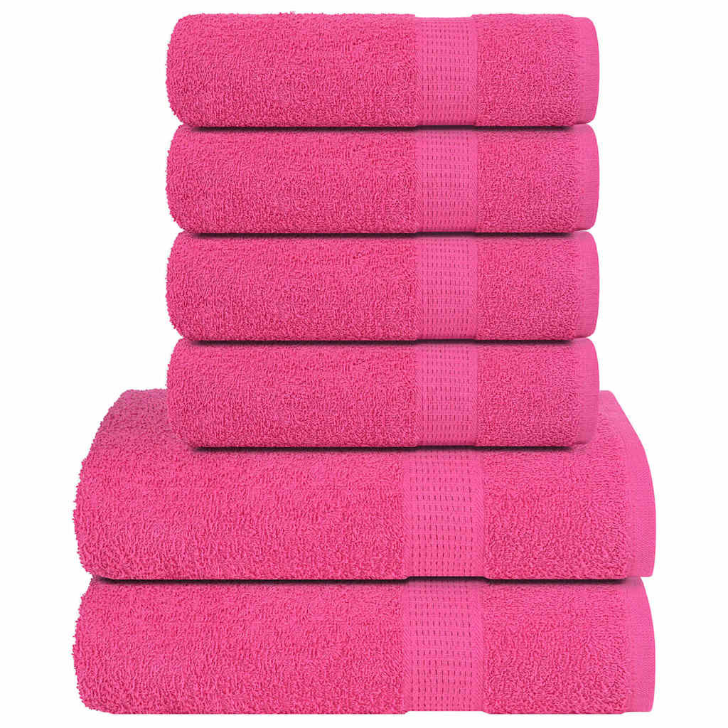 vidaXL 6-tlg. Handtuch-Set FROGN Rosa 360 g/m²
