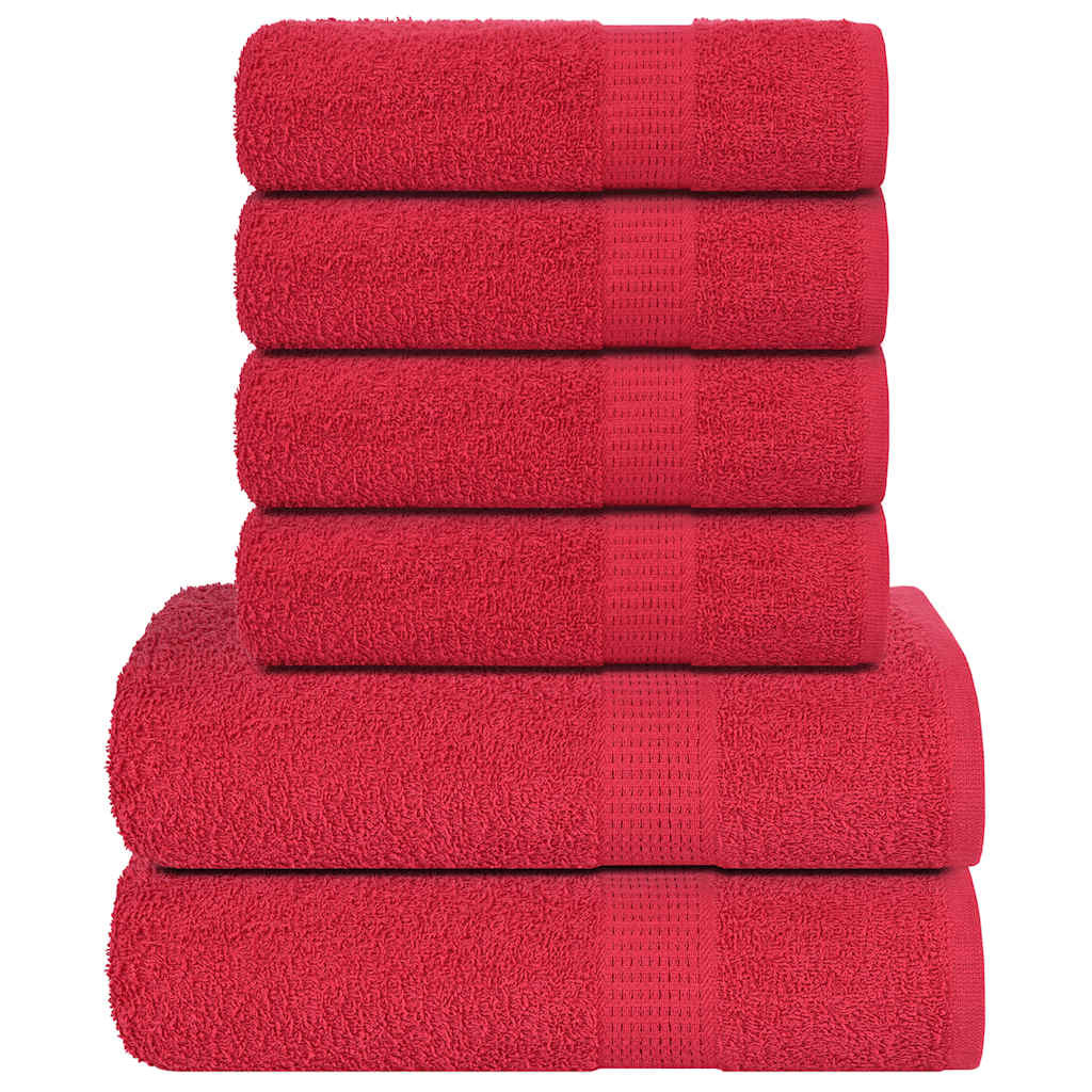 vidaXL 6-tlg. Handtuch-Set FROGN Rot 360 g/m²