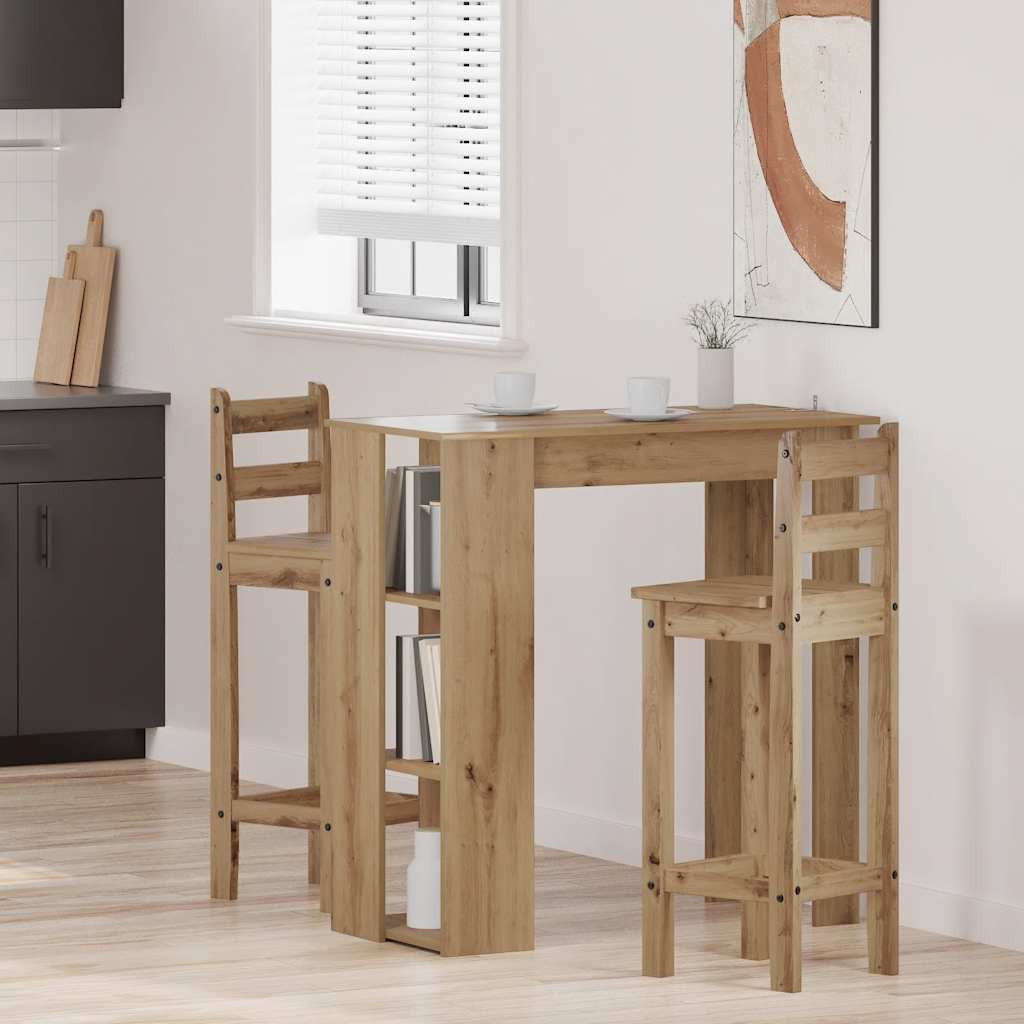 vidaXL Bartisch mit Regal Artisan-Eiche 102x50x103,5 cm Holzwerkstoff