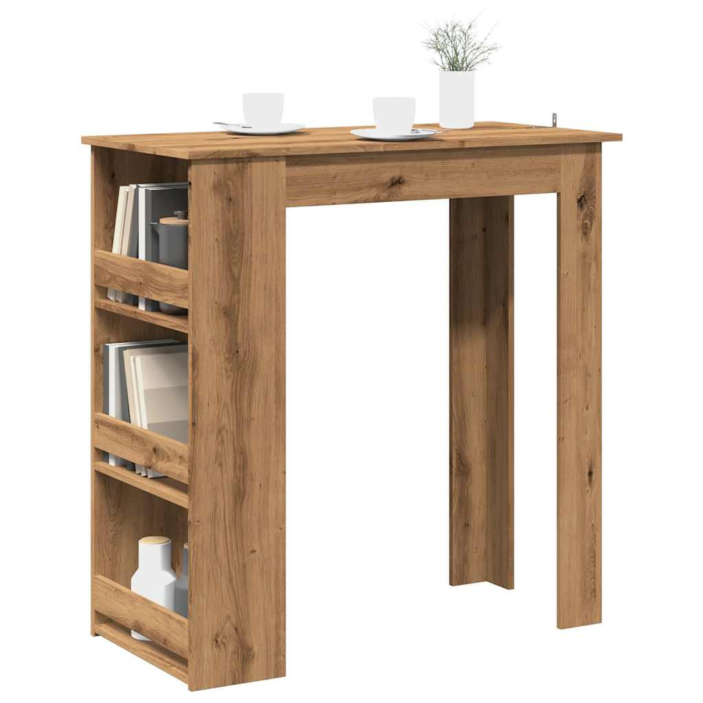 vidaXL Bartisch mit Regal Artisan-Eiche 102x50x103,5 cm