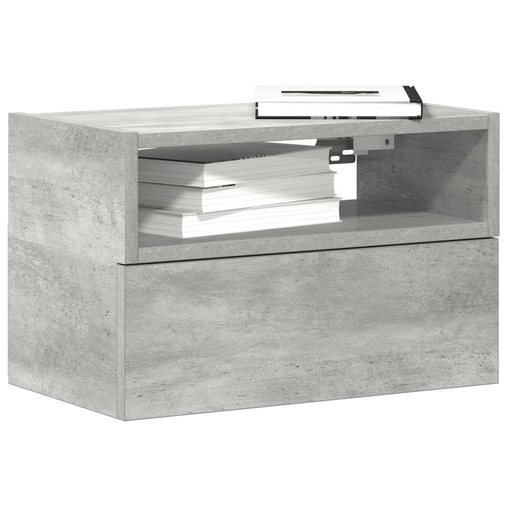 vidaXL Wand-Nachttisch Betongrau 45x26x28,5 cm