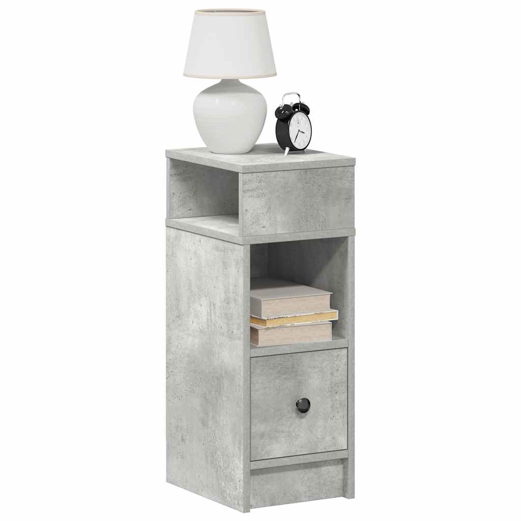 vidaXL Nachttische 2 Stk. mit Schublade Betongrau 25x31x66 cm