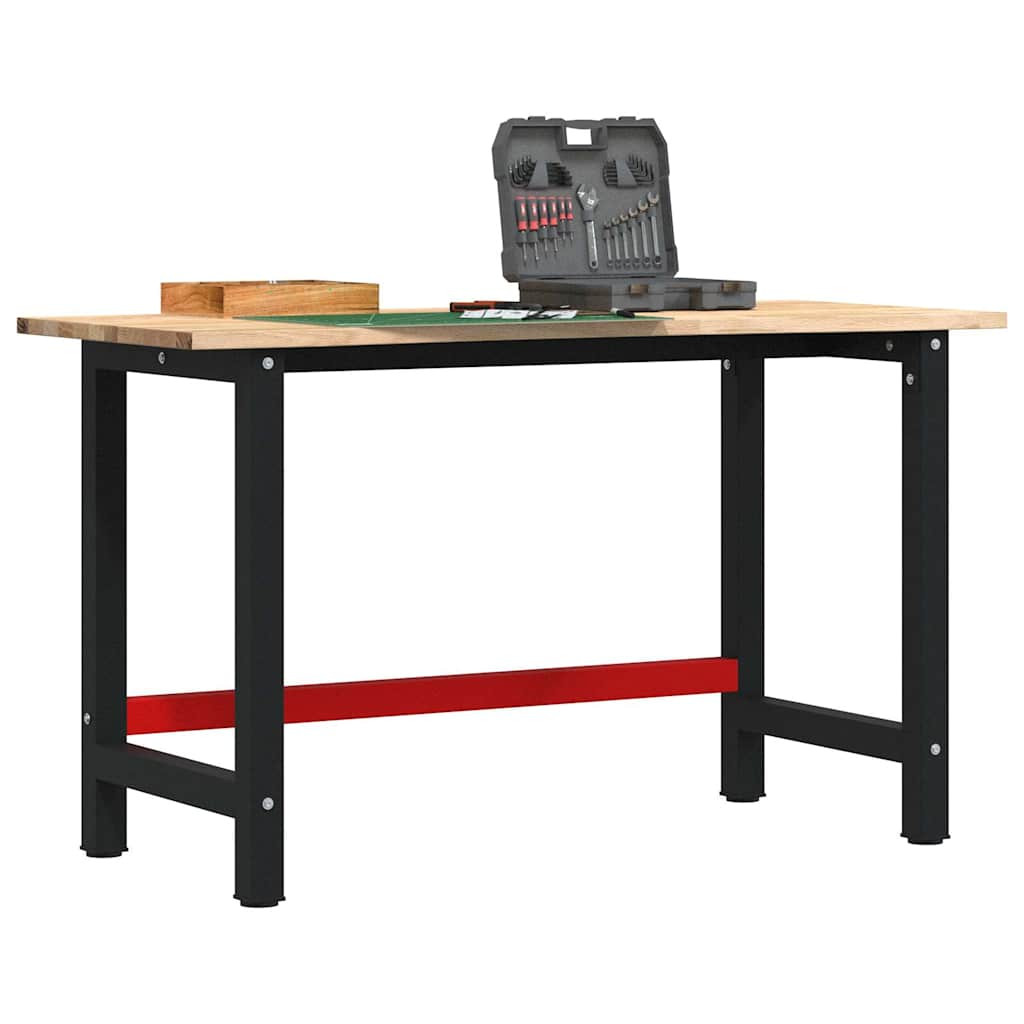 vidaXL Werkbank 140x60x81,5 cm Massivholz Eiche