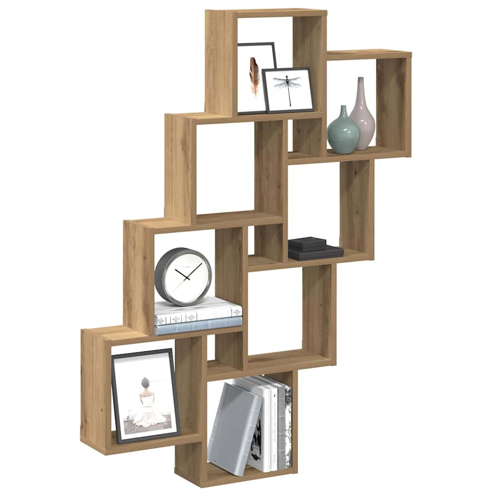 vidaXL Würfelregal Artisan-Eiche 90x15x119,5 cm Holzwerkstoff