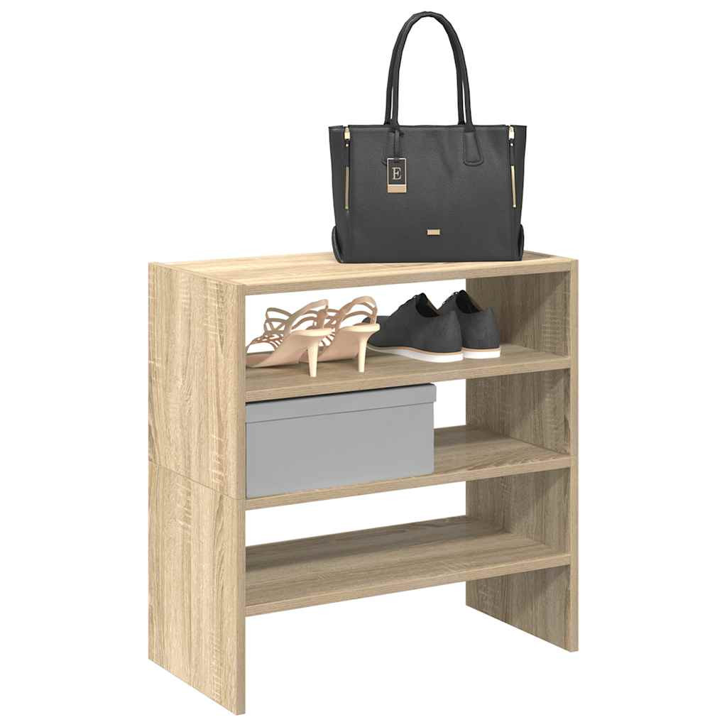 vidaXL Schuhregale 2 Stk. Stapelbar Sonoma-Eiche 60x30x30,5 cm