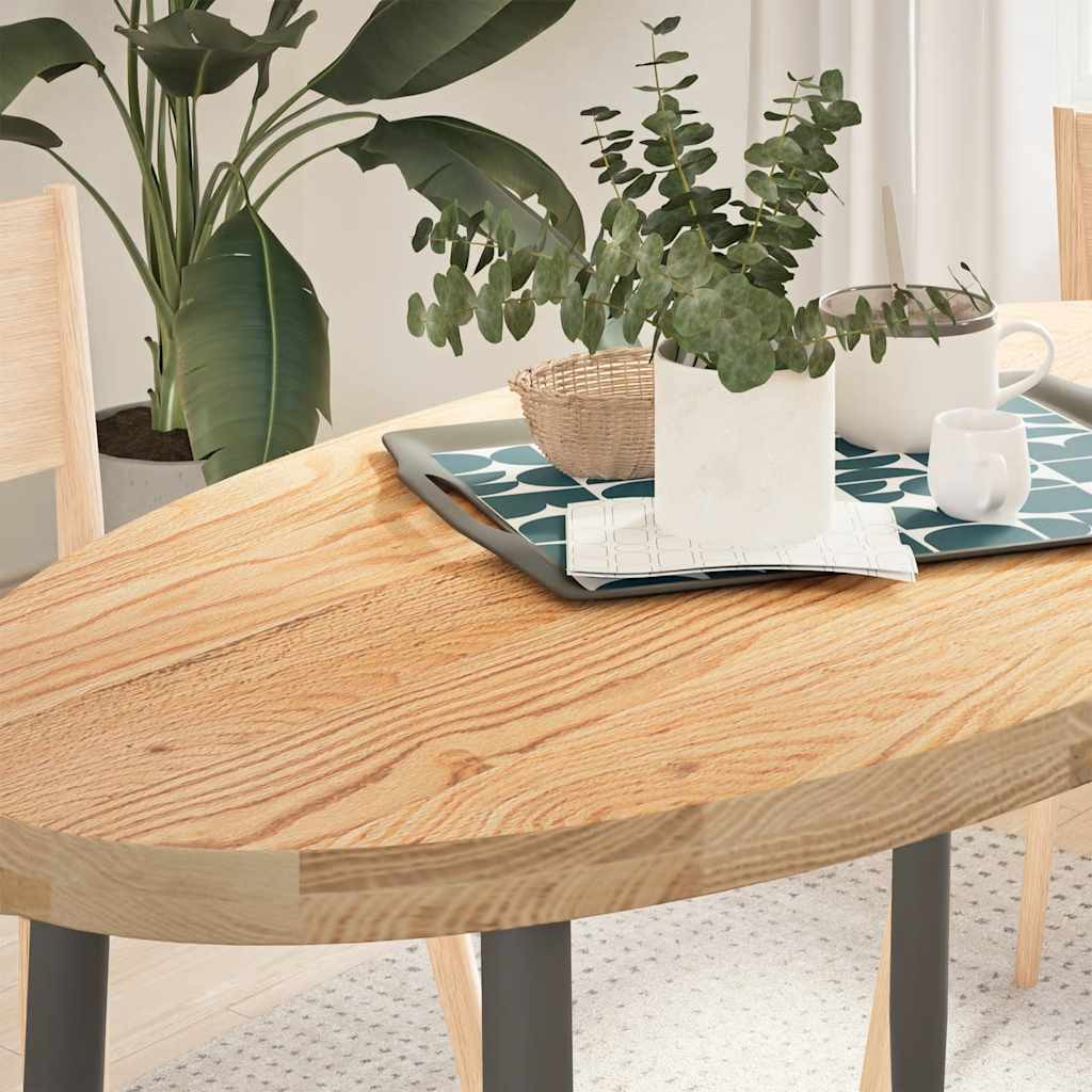 vidaXL Tischplatte 120x60x4 cm Massivholz Eiche Oval