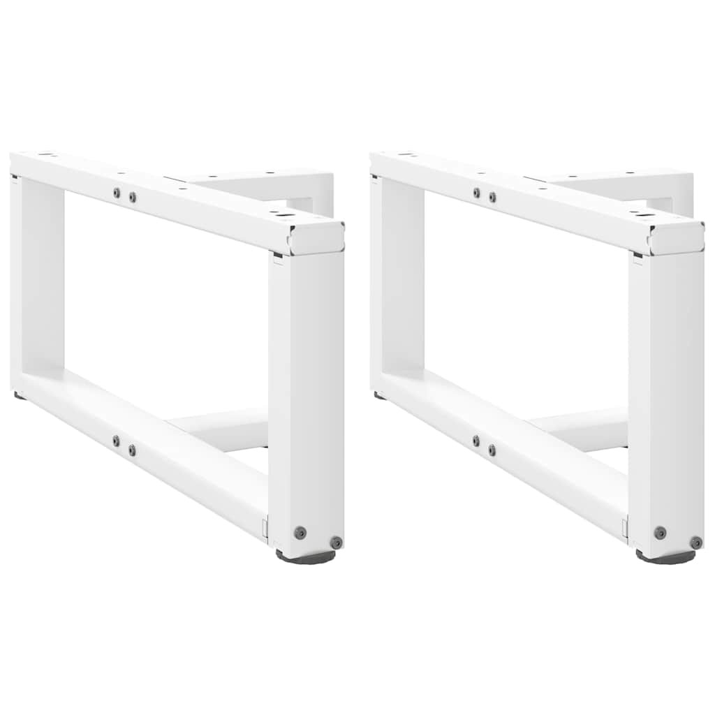 vidaXL Couchtischbeine T-Form 2 Stk. Weiß 70x25x(30-31) cm Stahl