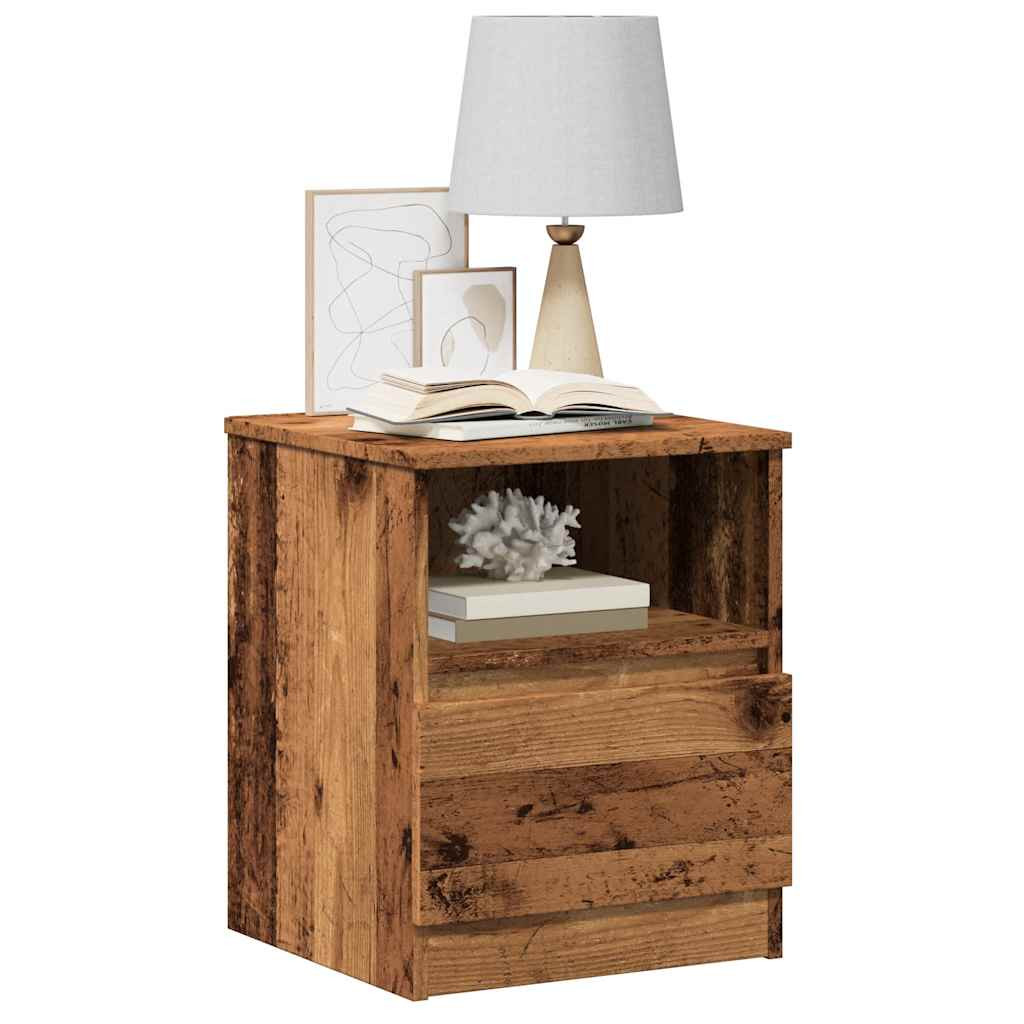 vidaXL Nachttische 2 Stk. Altholz-Optik 40x40x50 cm Holzwerkstoff