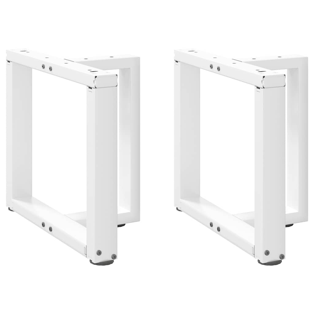 vidaXL Couchtischbeine T-Form 2 Stk. Weiß 50x25x(42-43) cm Stahl