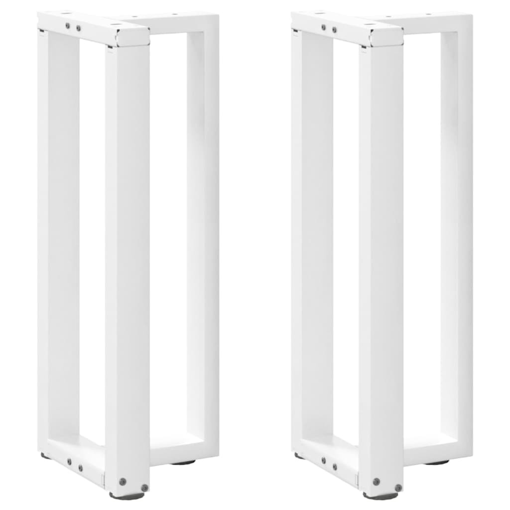 vidaXL Konsolentischbeine T-Form 2 Stk. Weiß 25x28x(72-73) cm Stahl