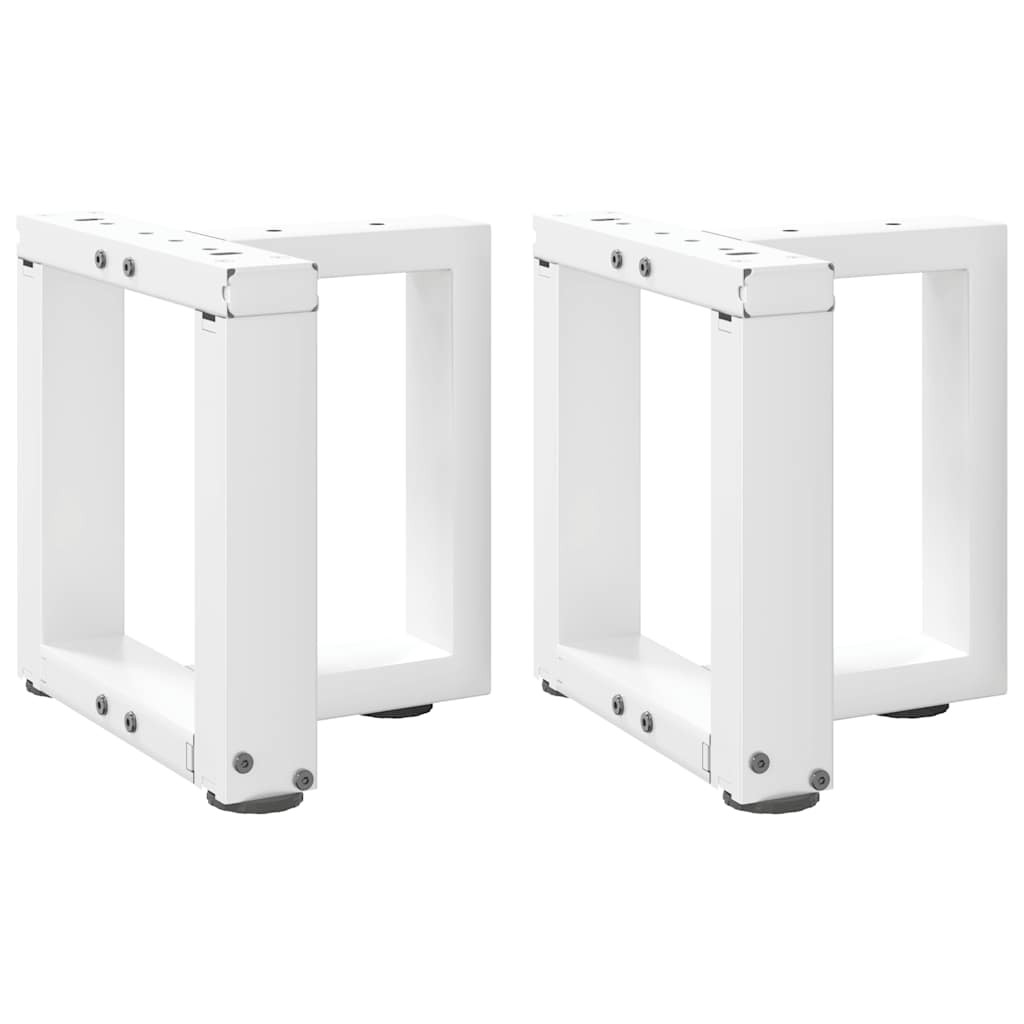 vidaXL Couchtischbeine T-Form 2 Stk. Weiß 30x25x(30-31) cm Stahl