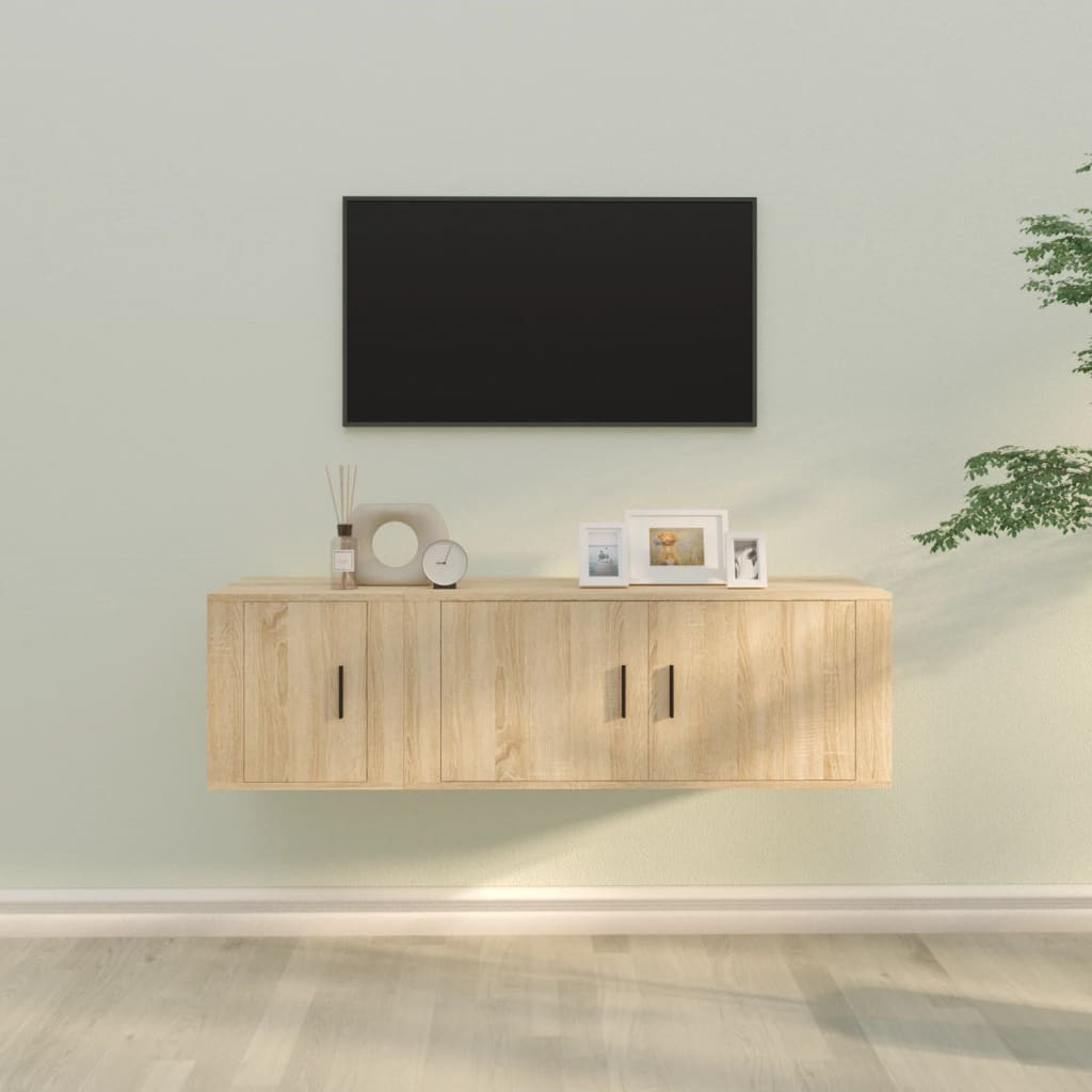 vidaXL 2-tlg. TV-Schrank-Set Sonoma-Eiche Holzwerkstoff