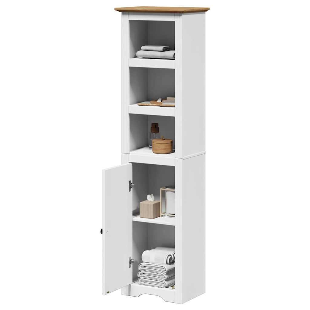 vidaXL Badschrank BODO Weiß und Braun 44x30x160 cm