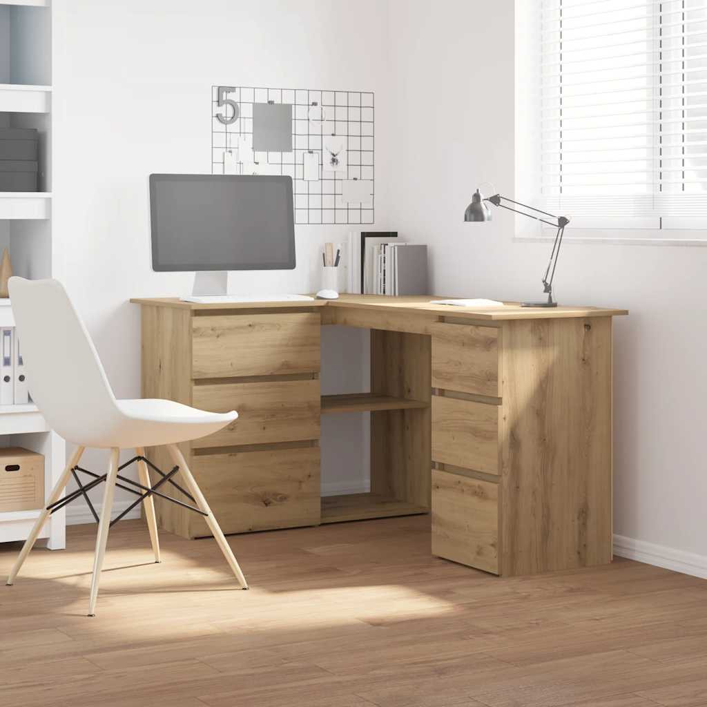 vidaXL Eckschreibtisch Artisan-Eiche 145x100x76 cm Holzwerkstoff