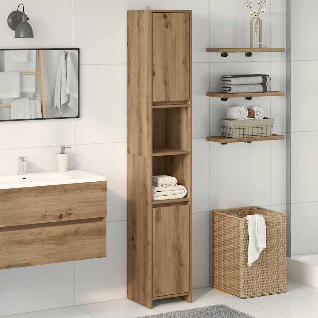 vidaXL Badschrank Artisan-Eiche 30x30x183,5 cm Holzwerkstoff