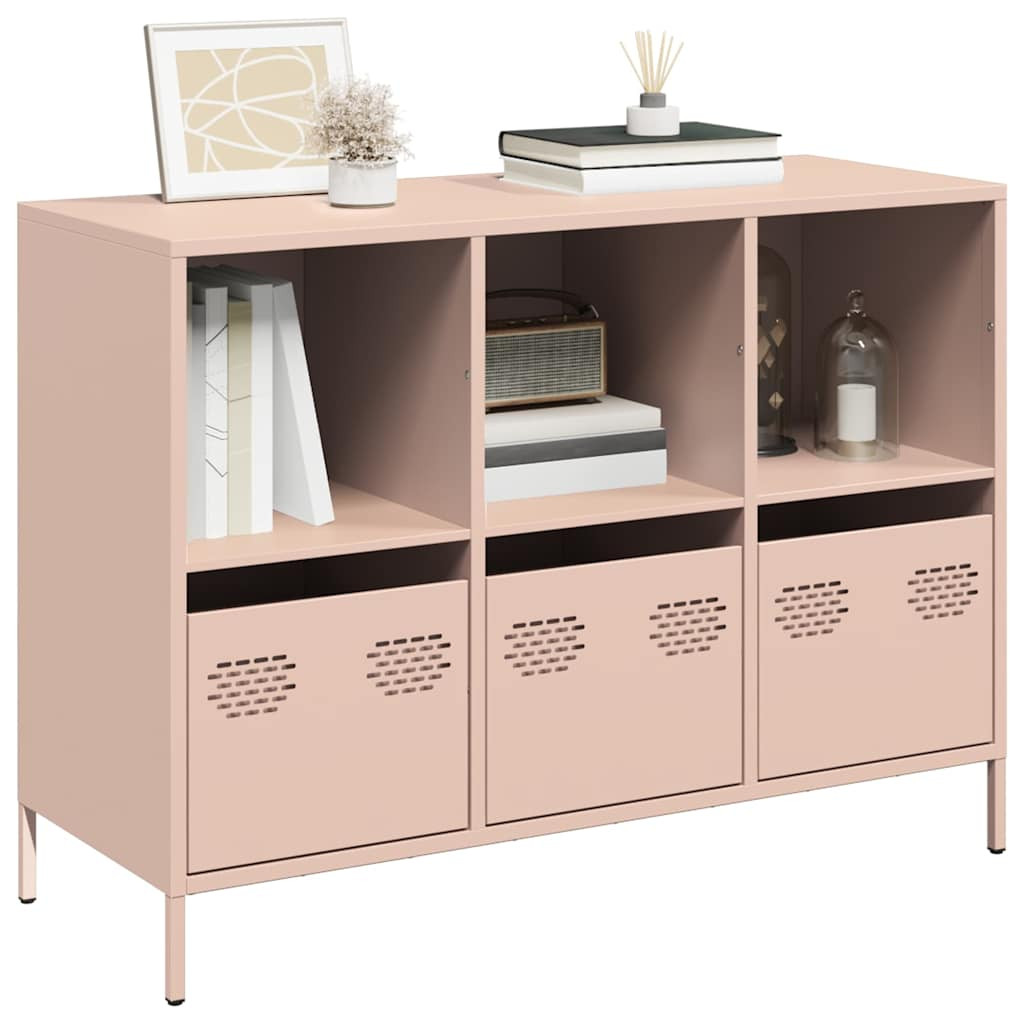 vidaXL Sideboard Rosa 101,5x39x73,5 cm Kaltgewalzter Stahl